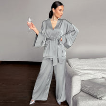 Load image into Gallery viewer, Sienna 2 Piece Satin Robe Sleepwear
