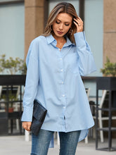 Load image into Gallery viewer, Selma Oversize Ladies Blouse with Button Back - Solid Colour
