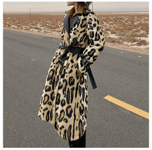 Load image into Gallery viewer, Melissa Leopard Print Double Breasted Winter Coat
