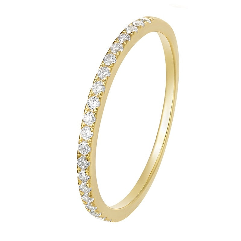 Princess Lines 925 Sterling Silver Ring - Gold