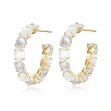 Load image into Gallery viewer, Luxury Opal Hoop Earrings
