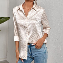 Load image into Gallery viewer, Leopard Print Women&#39;s Satin Shirt
