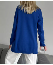 Load image into Gallery viewer, Bernie Split Oversized Ladies Turtleneck Sweater
