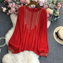 Load image into Gallery viewer, Ginny Embroidered Boho Loose Blouse
