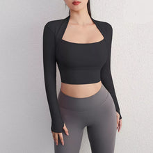 Load image into Gallery viewer, Ariel Padded Long Sleeve Yoga Crop Top
