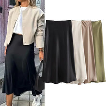 Load image into Gallery viewer, Eliza Satin Women&#39;s Midi Skirt
