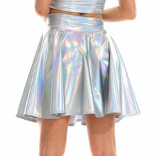Load image into Gallery viewer, Giselle Holographic PU Leather Mini Skirt
