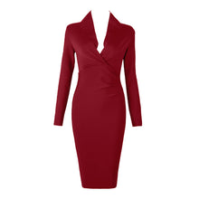 Load image into Gallery viewer, Candice Deep V Full Sleeve Evening Dress
