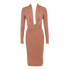 Load image into Gallery viewer, Candice Deep V Full Sleeve Evening Dress
