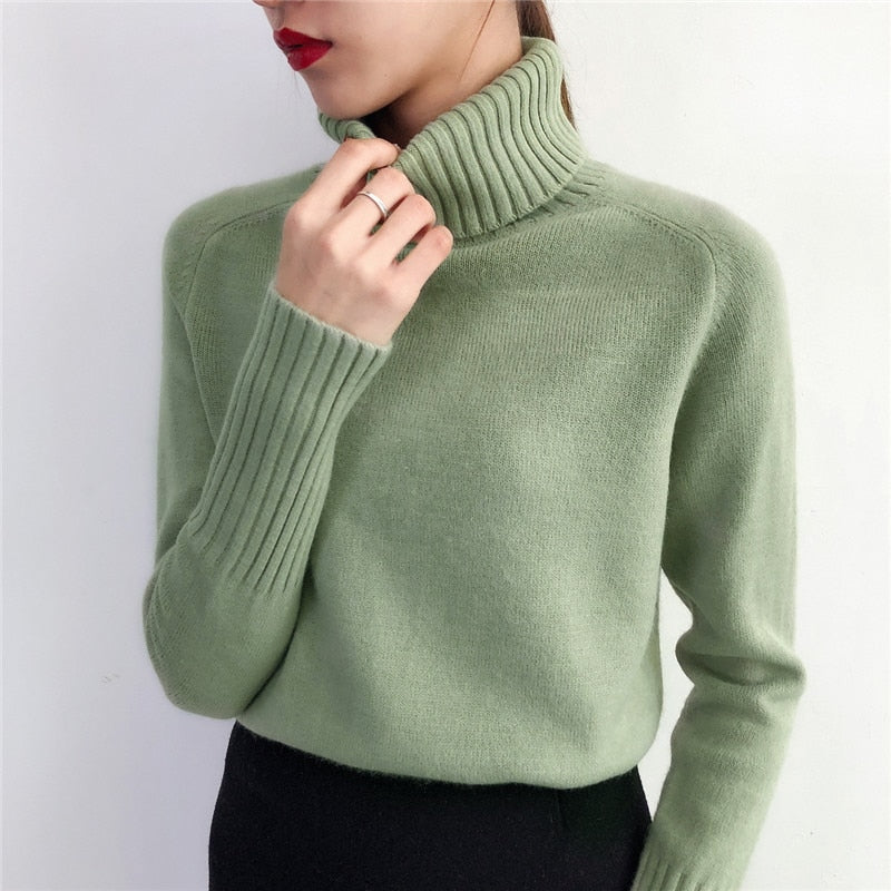 Sylvia Cashmere Knitted Turtleneck Sweater