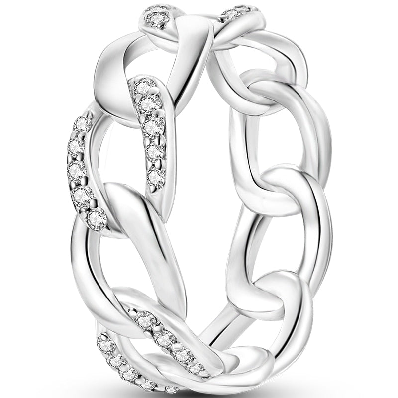 Chunky Chain Link 925 Sterling Silver Ring
