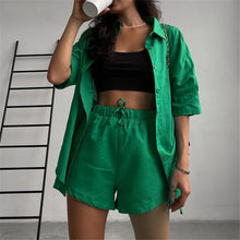 Load image into Gallery viewer, Darcy Shirt and Shorts Loungewear Set
