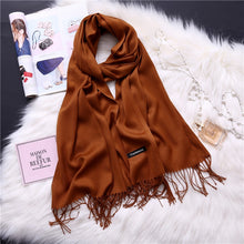 Load image into Gallery viewer, Solid Colour Cashmere Pashmina Scarf
