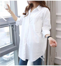 Load image into Gallery viewer, Oversize Plain White Women&#39;s Blouse
