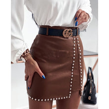 Load image into Gallery viewer, Trixie Studded Leather Skirt
