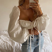 Load image into Gallery viewer, Holly Puff Sleeve Crop Top
