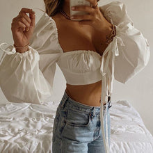 Load image into Gallery viewer, Holly Puff Sleeve Crop Top
