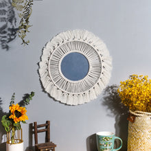 Load image into Gallery viewer, Round Macramé Framed Wall Mirror
