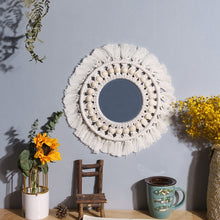 Load image into Gallery viewer, Round Macramé Framed Wall Mirror
