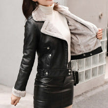 Load image into Gallery viewer, Sarah Faux Fur Lined Leather Jacket
