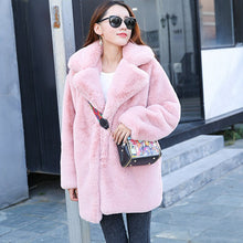 Load image into Gallery viewer, Isabella Faux Rabbit Fur Coat
